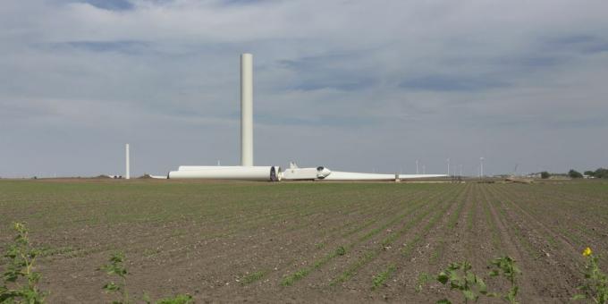 windturbinebladen torens motorbouw willacy county landbouwveld Raymondville, Texas