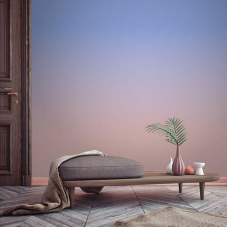 Ombre-muurschildering Rose Q dip-dyed van Murals Wallpaper