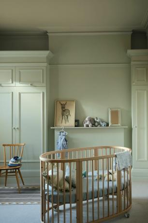 farrow ball's dode platte matte verfafwerking, kinderkamer