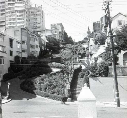 de meest bochtige straat ter wereld zou Lombard Street zijn, 3 maart 1958