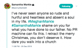 Samantha Markle's Christmas Tweet to Meghan Markle
