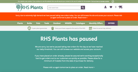 Website van RHS Plants