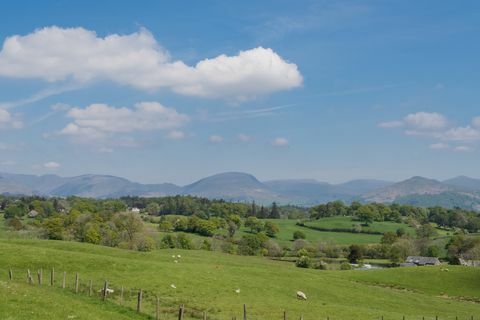 Uitzicht op het platteland van Cumbria