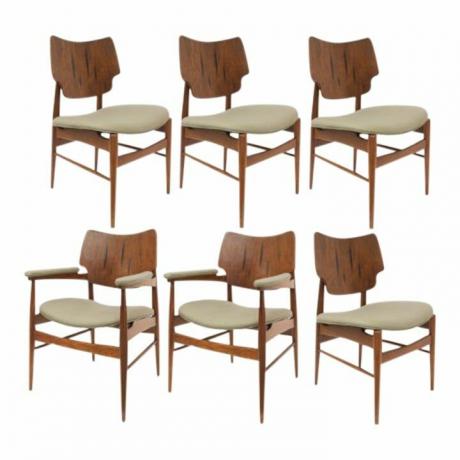 Mid-Century Scandinavische teakhouten eetkamerstoelen - Set van 6