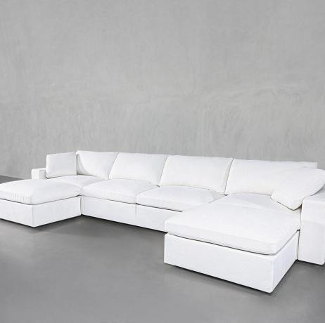 Modulaire dubbele chaise-chaise met 6 zitplaatsen