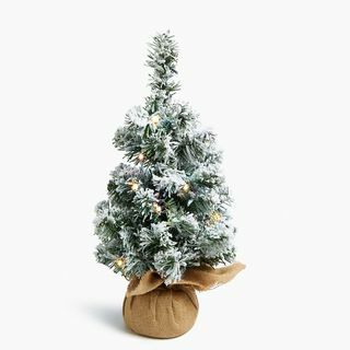 1.5ft verlichte besneeuwde kerstboom