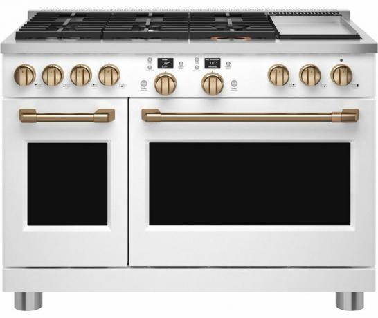 cafe 48 smart dual fuel range in wit