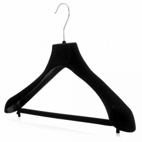 HANGERWORLD 5 zwarte gevlokte fluwelen schoudersteun kleerhangers