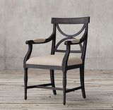 18e eeuw Gustavian stoffen fauteuil met X-rug 