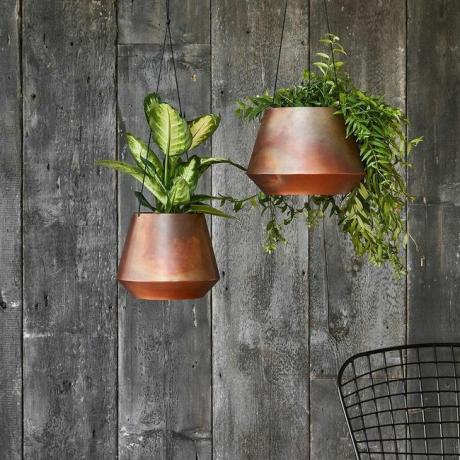 Soho hangende grote plantenbak van 15 cm met leren band