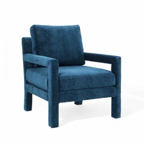 Brede fluwelen fauteuil