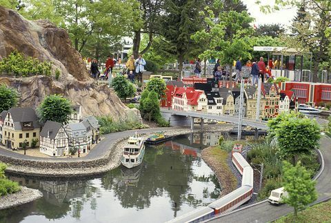 Denemarken, Billund, Legoland, miniatuurdorp gemaakt van lego