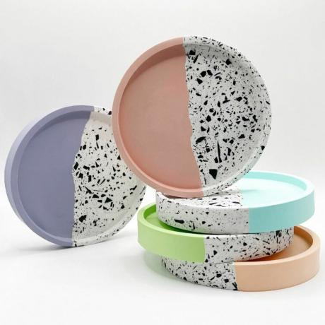 Jesmonite Terrazzo Ronde Onderzetter | Trinket dienblad