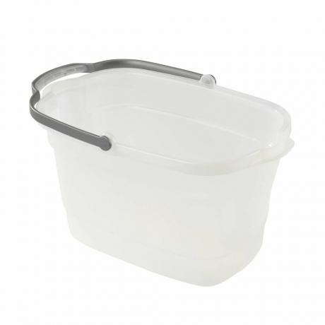 Casabella plastic rechthoekige schoonmaakemmer met handvat, transparant, 4 gallon