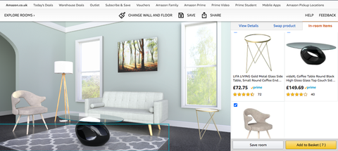 amazon showroom, kamer visualiser