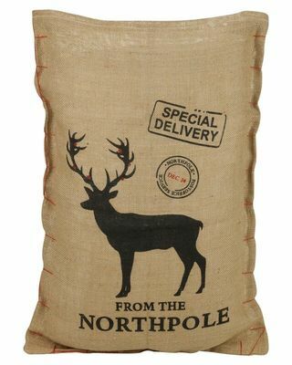 Reindeer Special Delivery Christmas Gift Sack From Santa Stocking