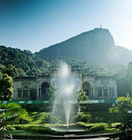 Parque Lage, het Britse hoofdkantoor van Team GB in Rio de Janeiro, Brazilië, voor de Olympische Spelen van 2016