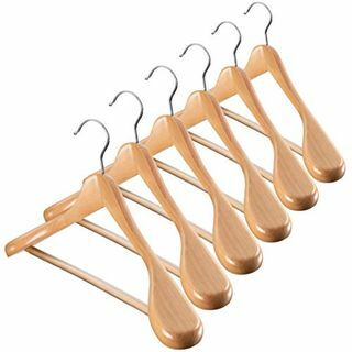 ZOBER Set van 6 stevige houten kleerhangers