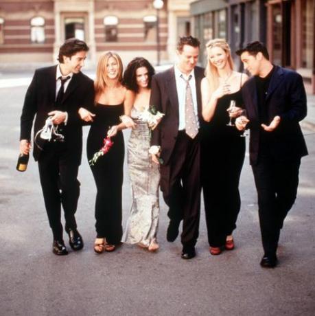 The Cast Of Friends 1999 2000 Seizoen Van L R: David Schwimmer Jennifer Aniston Courteney Cox Ar