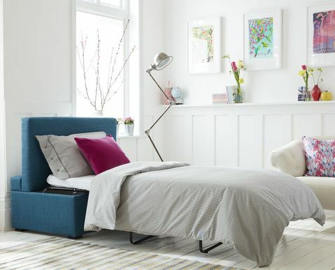 sofacom henry bed in box in oxford blauw geborsteld linnen katoen