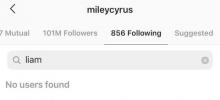 Miley Cyrus volgt Liam Hemsworth en Kaitlynn Carter op Instagram
