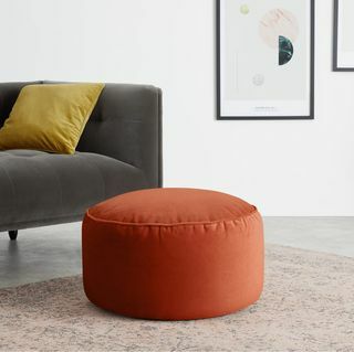 Fluwelen vloerkussen, Flame Orange Velvet