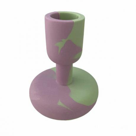 Kandelaar Jesmonite Lilac En Ice Mint Hoge Kandelaar