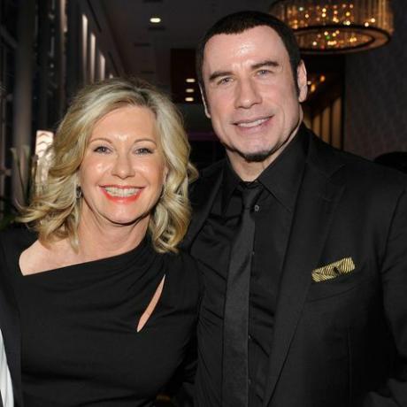 Olivia Newton-John en John Travolta op het G'day USA Black Tie Gala in 2013