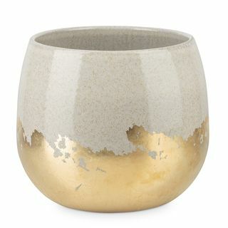 Grijs & Goud Verijdelde Basis Plant Pot Medium