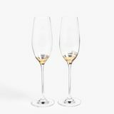 John Lewis & Partners Swirl Stem Champagne Flute, 240 ml, helder / goud
