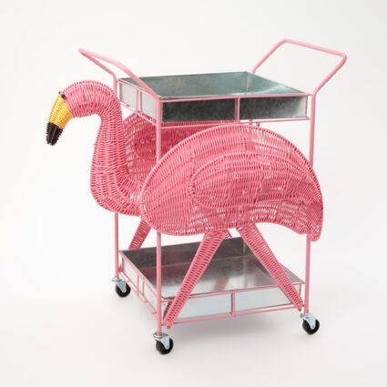 Roze Flamingo Trolleywagen 76x50cm