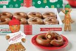 Met Krispy Kreme's met cheesecake gevulde peperkoek geglazuurde donut kom je in de kerstsfeer