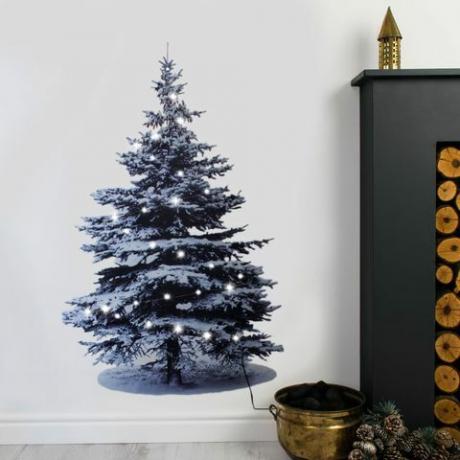 Kerstboom muursticker met verlichting