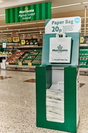 Herbruikbare papieren zak - Morrisons introduceert papieren draagtassen in Amerikaanse stijl in een poging om het plasticgebruik te verminderen