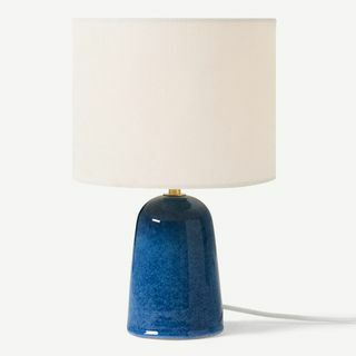 Nooby tafellamp, blauw reactief glazuur keramiek