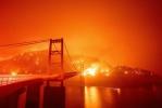 Surrealistische foto's van de bosbranden aan de westkust