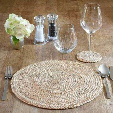 Eono jute handgevlochten placemats, set van 4