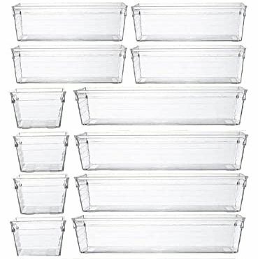 14 stuks doorzichtige plastic lade-organizers 