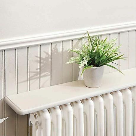 Witte radiatorplank