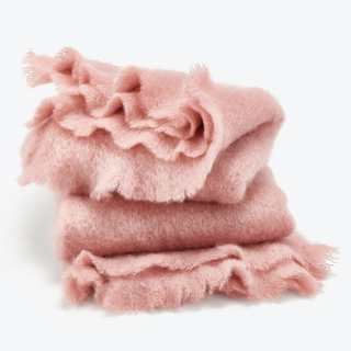 Peony Pink Mohair Throw