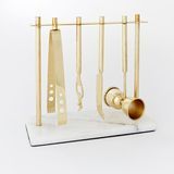 Deco Bar Tools Set - Messing + Marmer