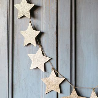 Gouden glitter ster Garland