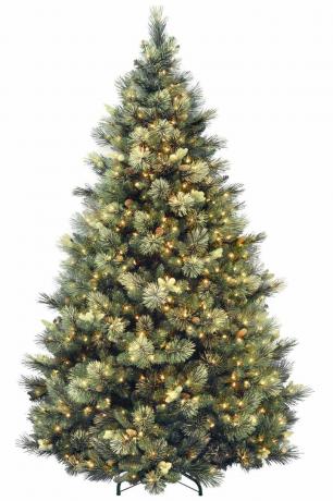 7,5 voet. Kunstmatige Carolina Pine, voorverlichte kerstboom