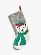 Polar Bear Christmas Stocking, Multi