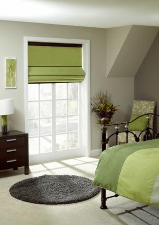 Calico Green Bedroom: Apollo Calico Green Bedroom Roman Blind