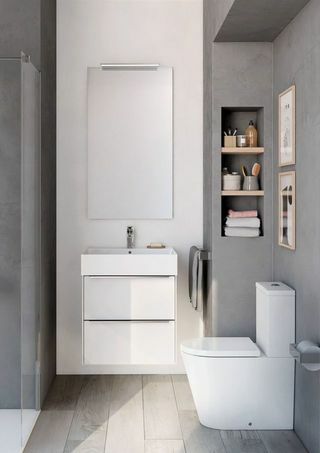 Inspira hangend wit hoogglans basiselement, Inspira vierkant hangend bassin, Inspira rond toilet
